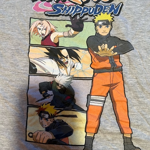 EUC Gray Naruto Shippuden Graphic T-Shirt Size Large 2007 (E3) - Picture 2 of 3